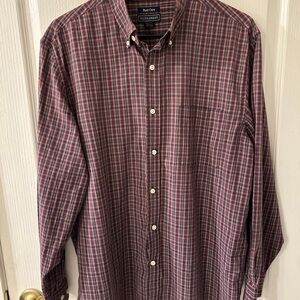 Saddlebred Men's Burgundy Plaid Button Down Shirt